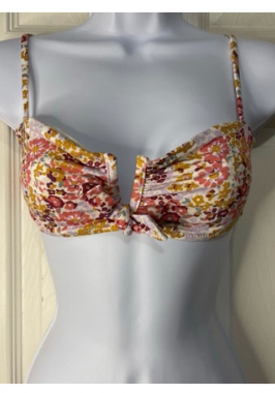 NWT MNG Floral White Bikini Top size Medium